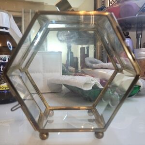 Hexagon Glass Faceted Display Case